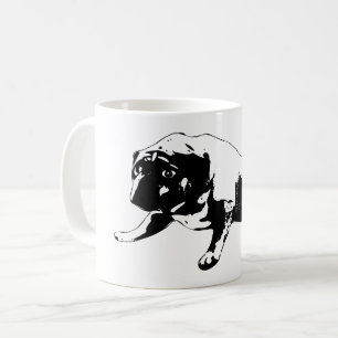 Taza De Café Emblema de bulldog con tinta de hierro con simetrí