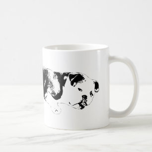 Taza De Café Emblema de bulldog cortado con tinta con poder fro