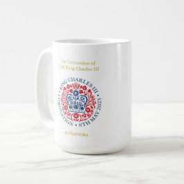 Taza De Café Emblema de coronación del Rey Carlos III personali