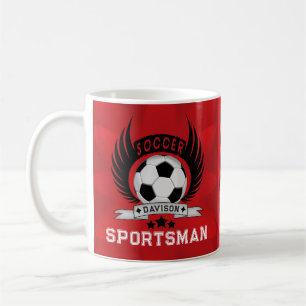 Taza De Café Emblema de fútbol personalizado con balón y alas