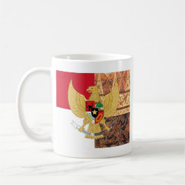 Taza De Café Emblema de Indonesia - la bandera del batik de