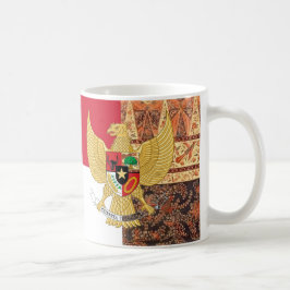 Taza De Café Emblema de Indonesia - la bandera del batik de