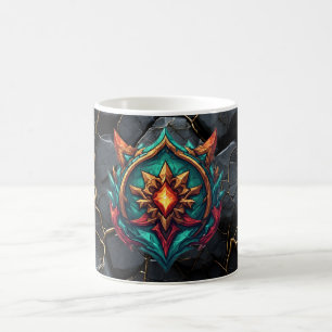 Taza De Café Emblema de jugador de cresta de dragón mítico