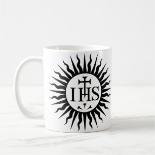Taza De Café Emblema de la Compañía de Jesús Monograma