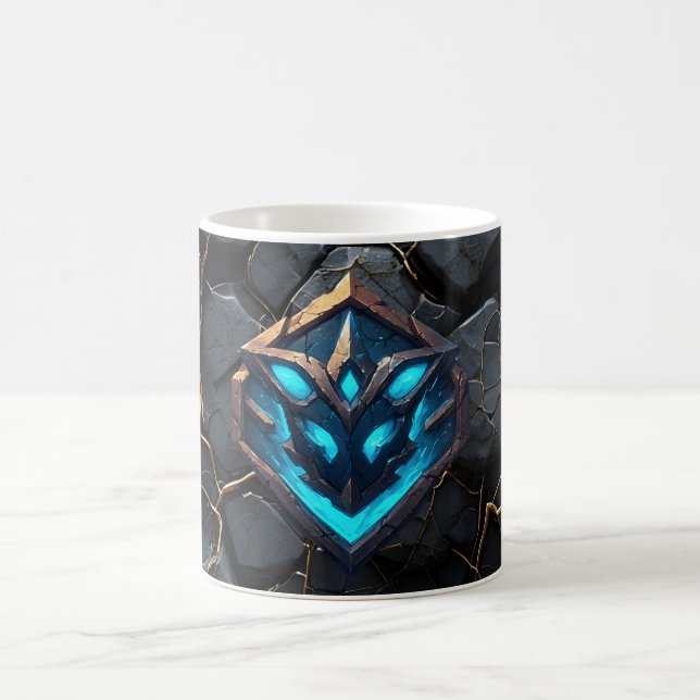 Taza De Café Emblema de runa de escarcha azul (Centro)