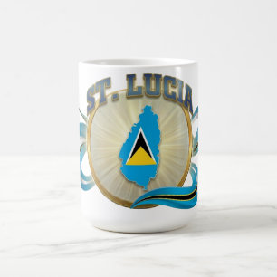 Taza De Café Emblema de Santa Lucía Orgullo del Caribe Acce