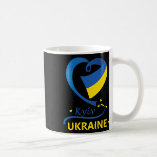 Taza De Café emblema del corazón de la bandera nacional de Kiev