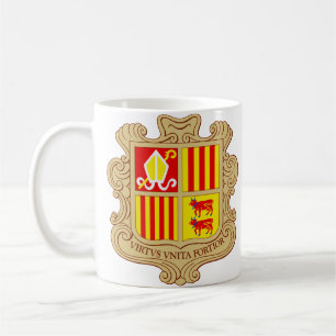 Taza De Café Emblema del Estado de Andorra Coprincipado Históri