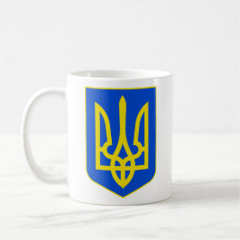 Taza De Café Emblema Estatal de Ucrania Tridente Dorado Arte Re