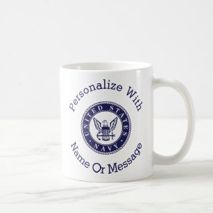 Taza De Café Emblema personalizado de la marina americana
