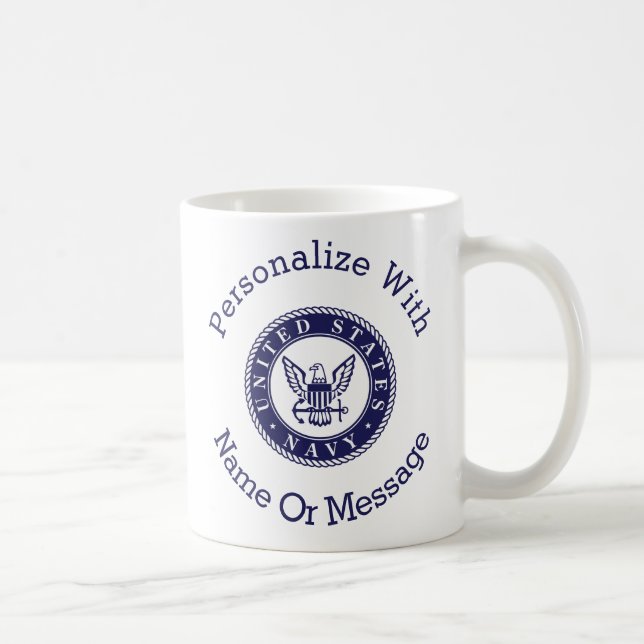 Taza De Café Emblema personalizado de la marina americana (Derecha)