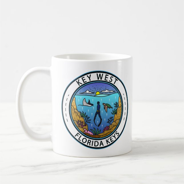 Taza De Café Emblema retro clave del oeste de Florida (Izquierda)