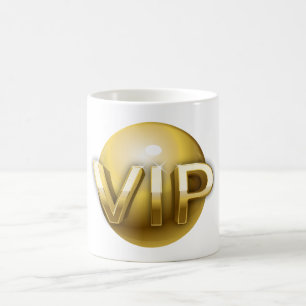 Taza De Café Emblema VIP de oro 3D de lujo