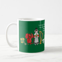 Taza de café: Emblemas y cita Galés