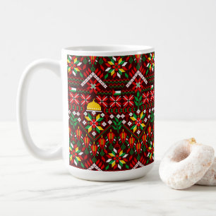 Taza De Café Embrodería tradicional de Palestina Tatreez