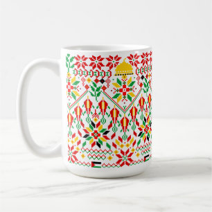 Taza De Café Embrodería tradicional de Palestina Tatreez