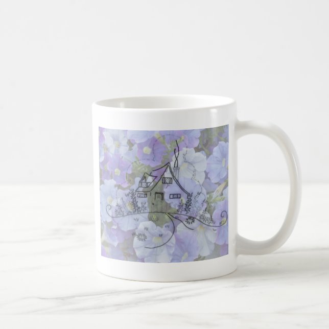 Taza De Café Embroidería y Petunias (Derecha)