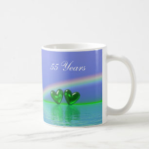 Taza De Café Emerald Hearts 55 Aniversario