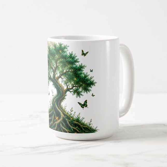Taza De Café emerald magic tree latte mug (Anverso derecho)