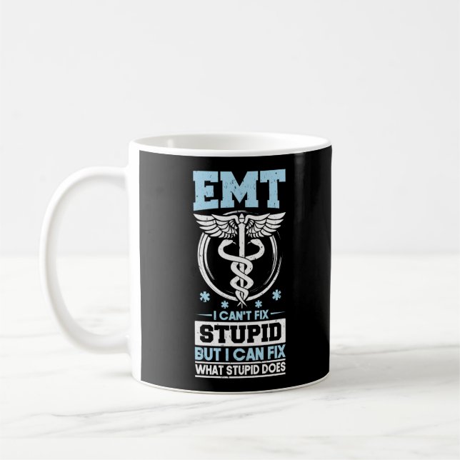 Taza De Café Emergencia EMT de emergencia de EMS sarcástica no  (Izquierda)
