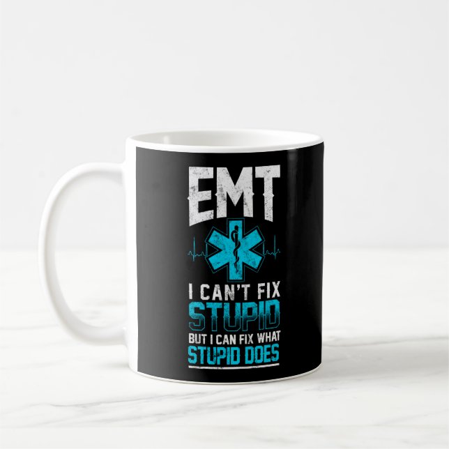 Taza De Café Emergencia EMT de emergencia de EMS sarcástica no  (Izquierda)
