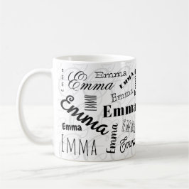 Taza De Café Emma Custom Name Black White Coffee Mug