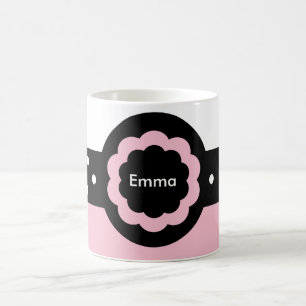 Taza De Café Emma Pink y White Dotted Mug : 369