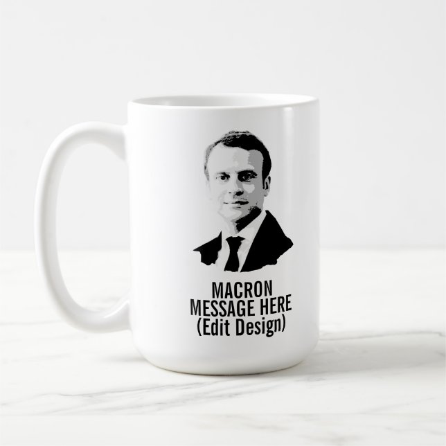 TAZA DE CAFÉ EMMANUEL MACRON PERSONALIZADO (Izquierda)