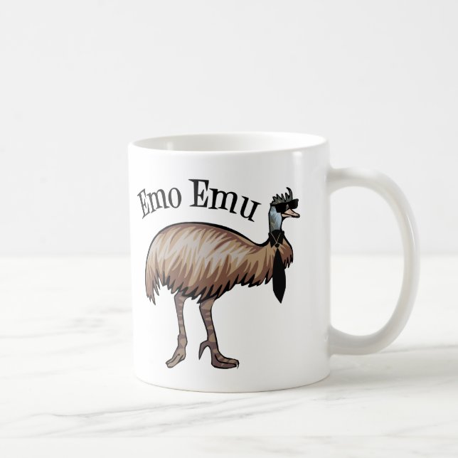 Taza De Café Emo Emu Funny Hipster (Derecha)