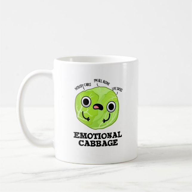 Taza De Café Emoción Cabbage Funny Veggie Pun (Izquierda)