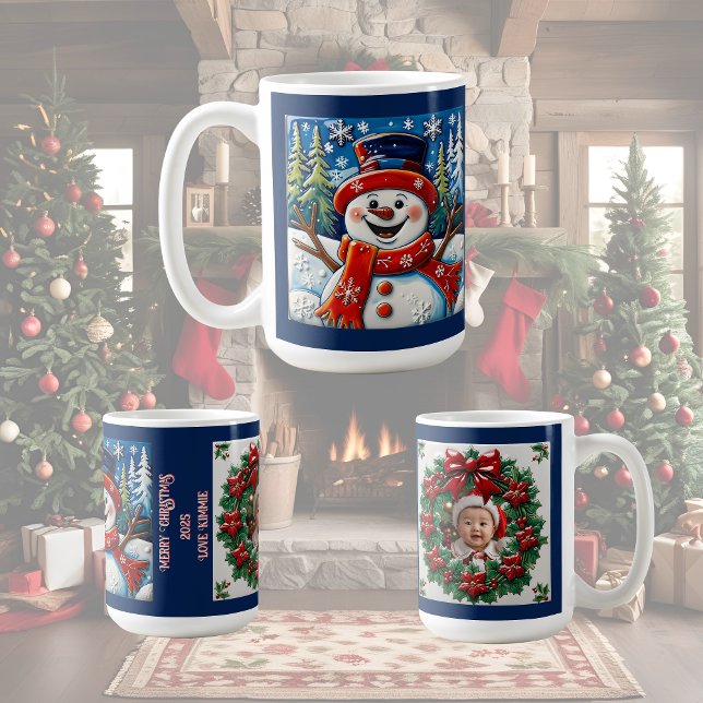 Taza De Café Emocionante Personalizable de Navidades de Snowman (Subido por el creador)