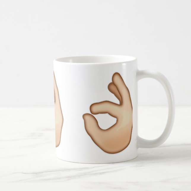 Taza De Café Emoji ACEPTABLE del Rótulo de la mano (Derecha)