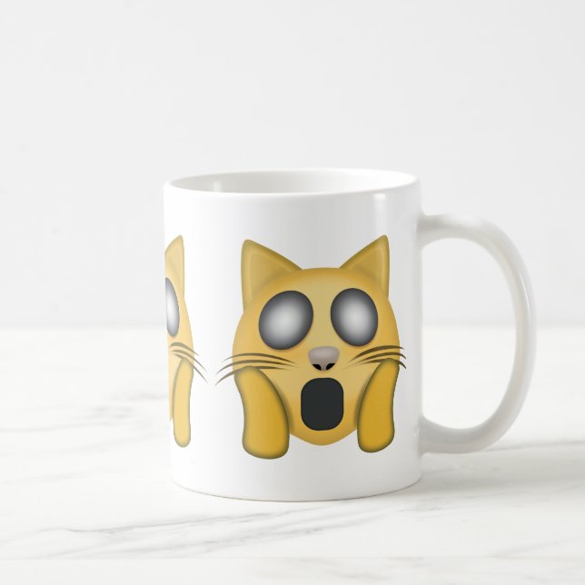 Taza De Café Emoji cansada de la cara del gato (Derecha)