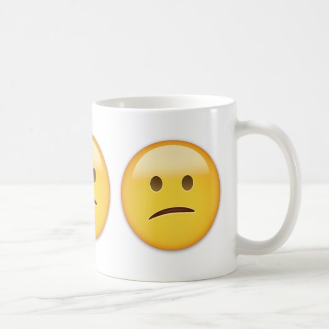 Taza De Café Emoji confusa de la cara (Derecha)