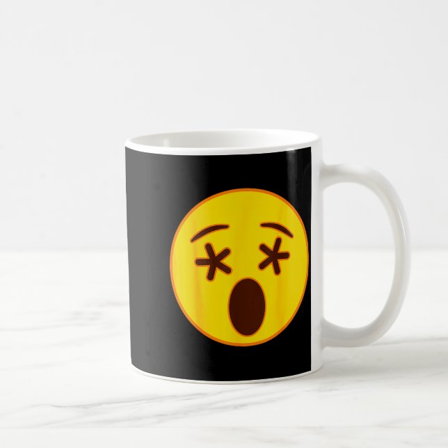 Taza De Café Emoji Crossed Out Eyes Yellow Smile Face  (Derecha)