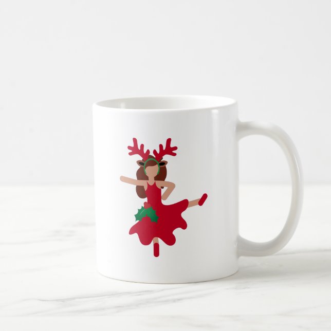 Taza De Café emoji de bailarina de flamenco de Navidad (Derecha)
