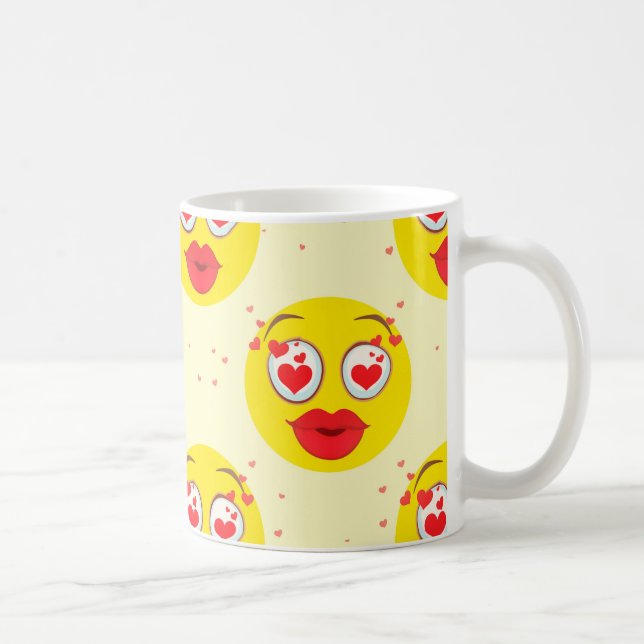 Taza De Café Emoji de beso de San Valentín (Derecha)