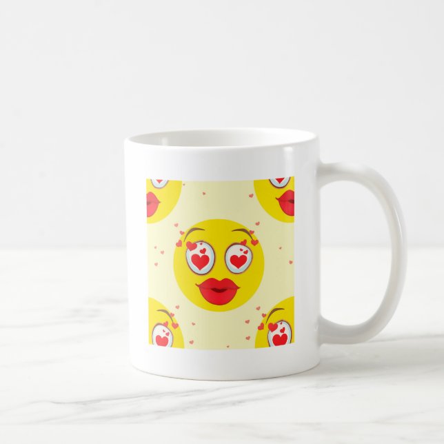 Taza De Café Emoji de beso de San Valentín (Derecha)