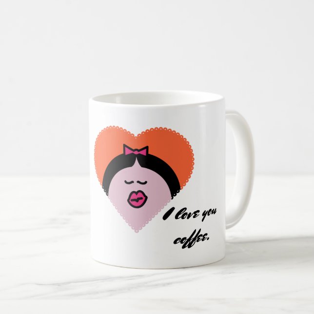 Taza De Café Emoji de besos (Anverso derecho)