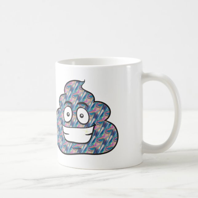 Taza De Café emoji de caca holográfica (Derecha)