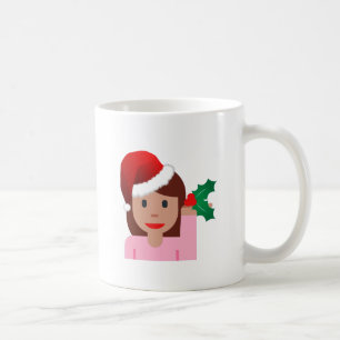 Taza De Café emoji de chica de información de navidad