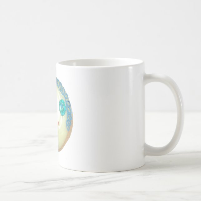 Taza De Café Emoji de pelo azul Arte Imprimir/Gráfico (Derecha)