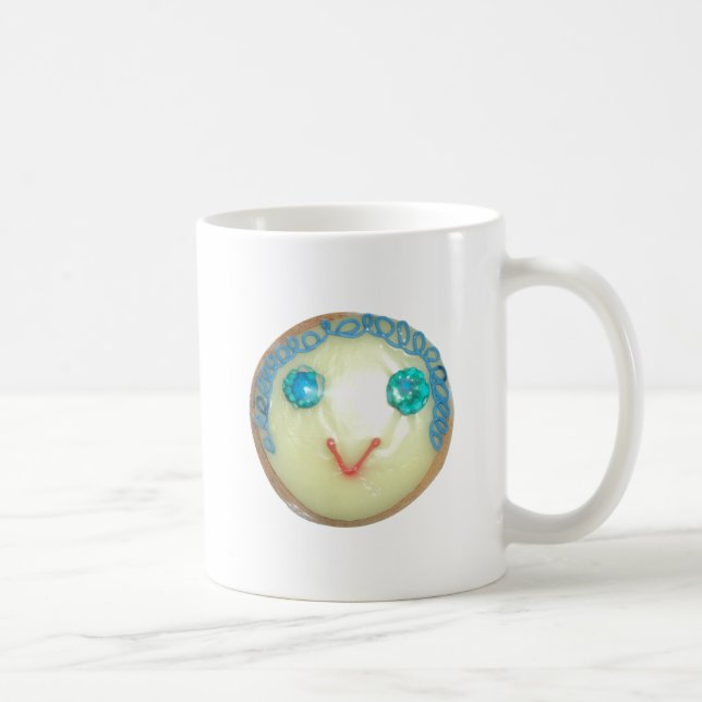 Taza De Café Emoji de pelo azul Arte Imprimir/Gráfico (Derecha)