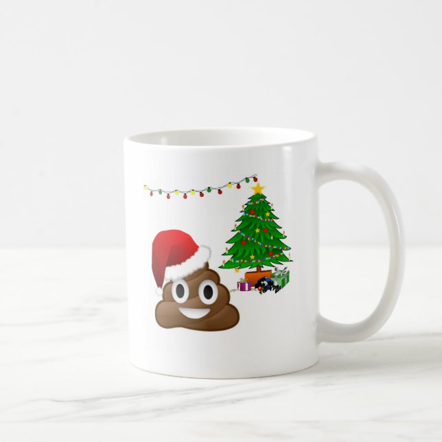 Taza De Café emoji de poo de navidades (Derecha)