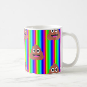 Taza De Café emoji de popó arco iris