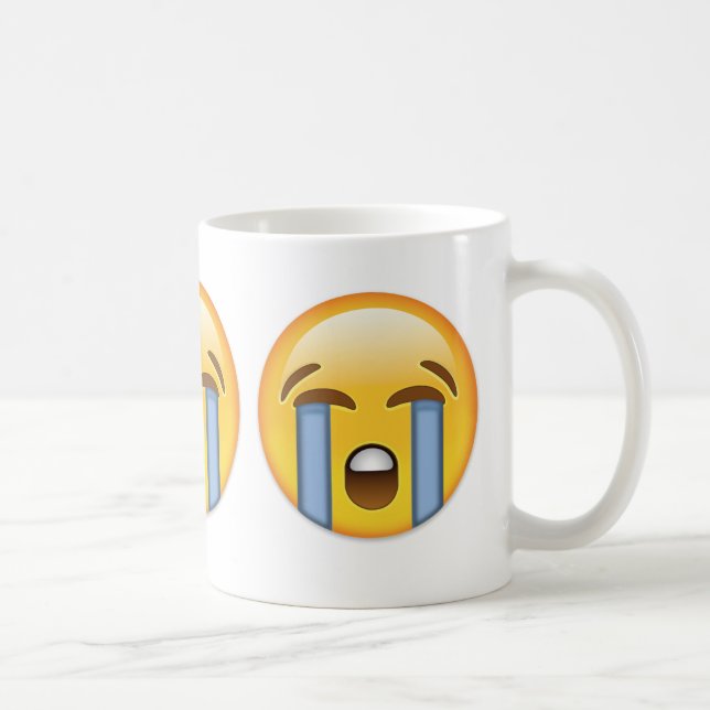Taza De Café Emoji en alta voz gritadora de la cara (Derecha)