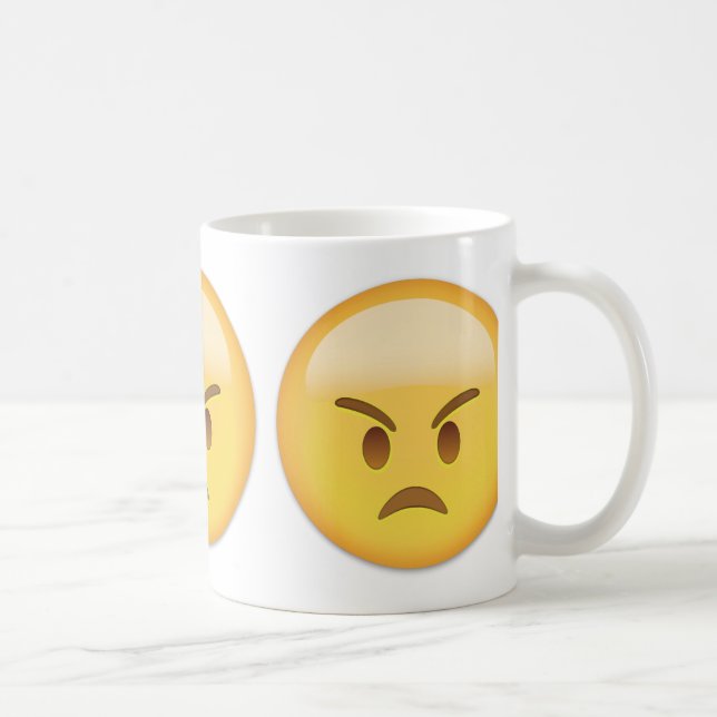 Taza De Café Emoji enojada de la cara (Derecha)