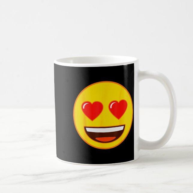 Taza De Café Emoji Heart Eyes Yellow Smile Face  (Derecha)