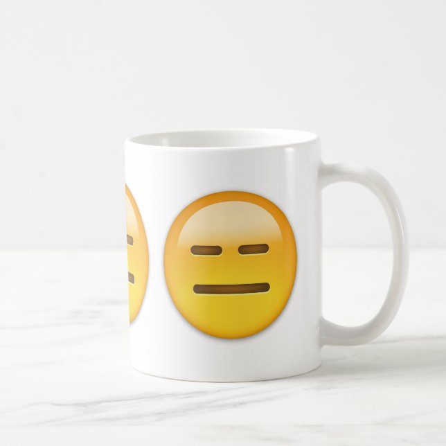 Taza De Café Emoji inexpresiva de la cara (Derecha)