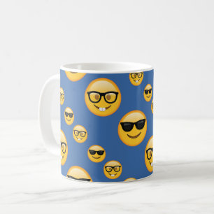 Taza De Café Emojis de los vidrios modelados del azul